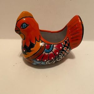 Talavera ceramic planter hen.  6” long